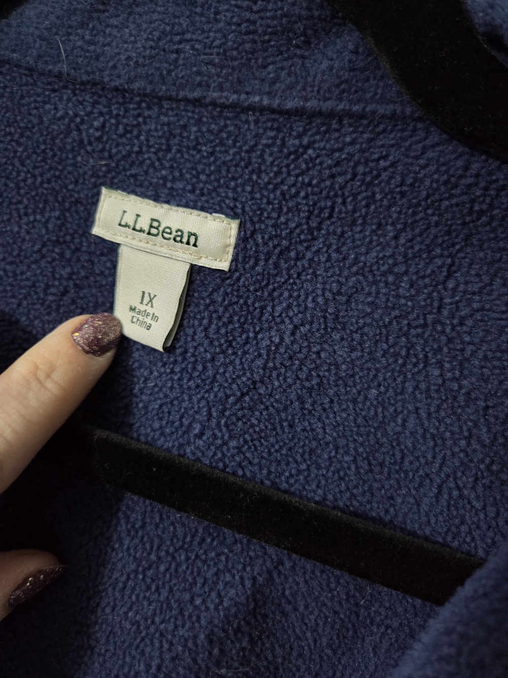 L.L. Bean Purple & Navy Flannel Fleece Jacket - Picture 3 of 5